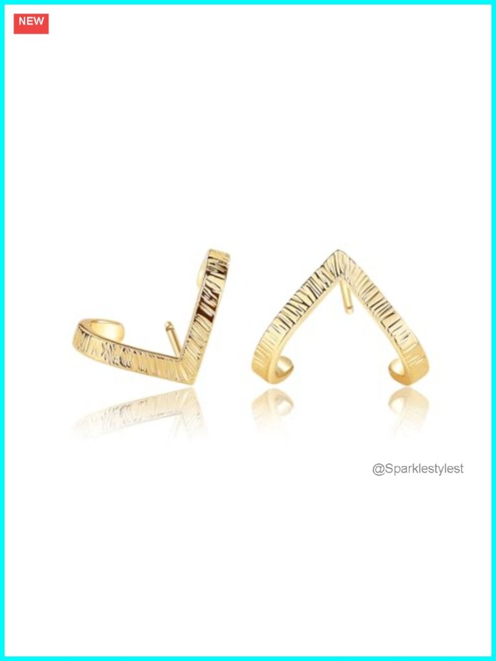 14K Gold Plated Triangular Stud Earrings Sterling Silver Post Hypoallergenic